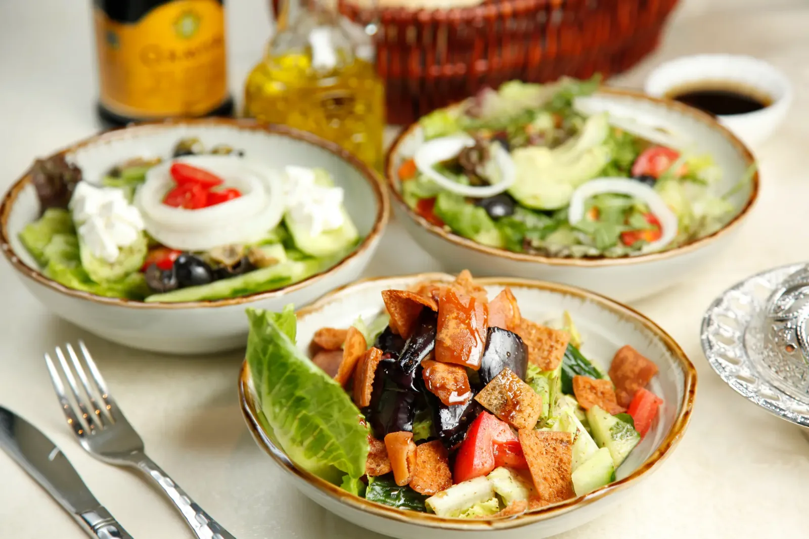 Fresh Middle Eastern salads at MAKAN